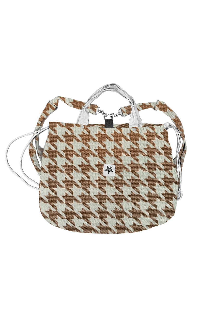 Mommy Bag Houndstooth Macchiato