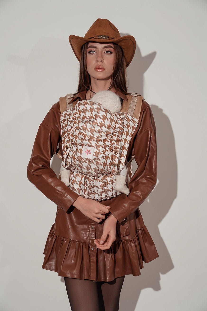 Marsupio Onbu Latte Macchiato Pied De Poule - KOKADI