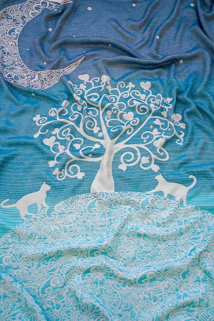 Panno coccoloso/sciarpa gatti luna mistica